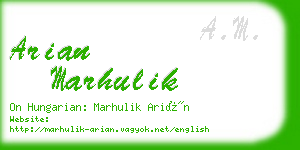 arian marhulik business card